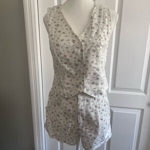 Papermoon Cream Floral Button Romper